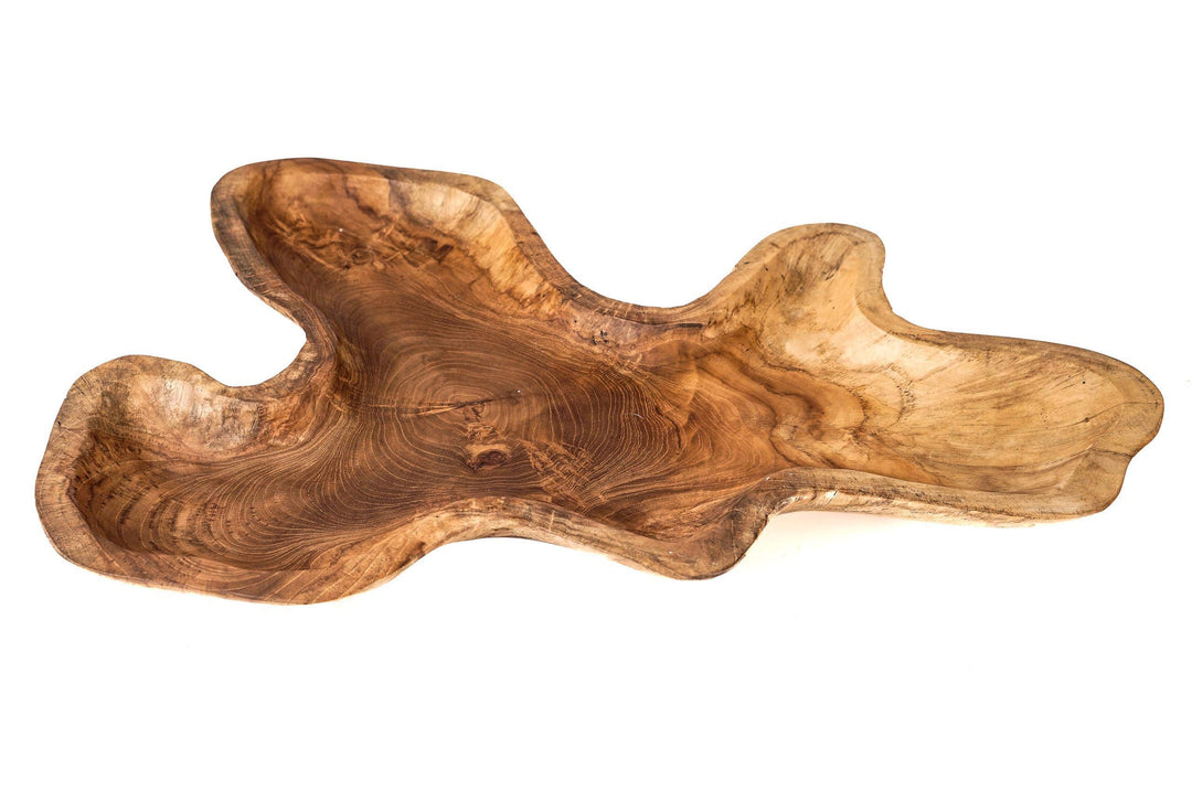 Windalf Grosse Holz Servierplatte LIZA 43 cm Buffetplatte Holzschale Serviertablett Brotplatte Handa