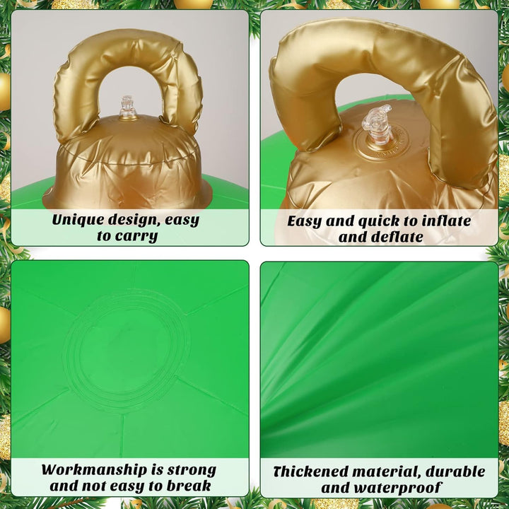 KAHEIGN 2Pcs Aufblasbare Weihnachtskugeln, 60cm Gross Weihnachtskugeln Outdoor Aufblasbar PVC Weihna