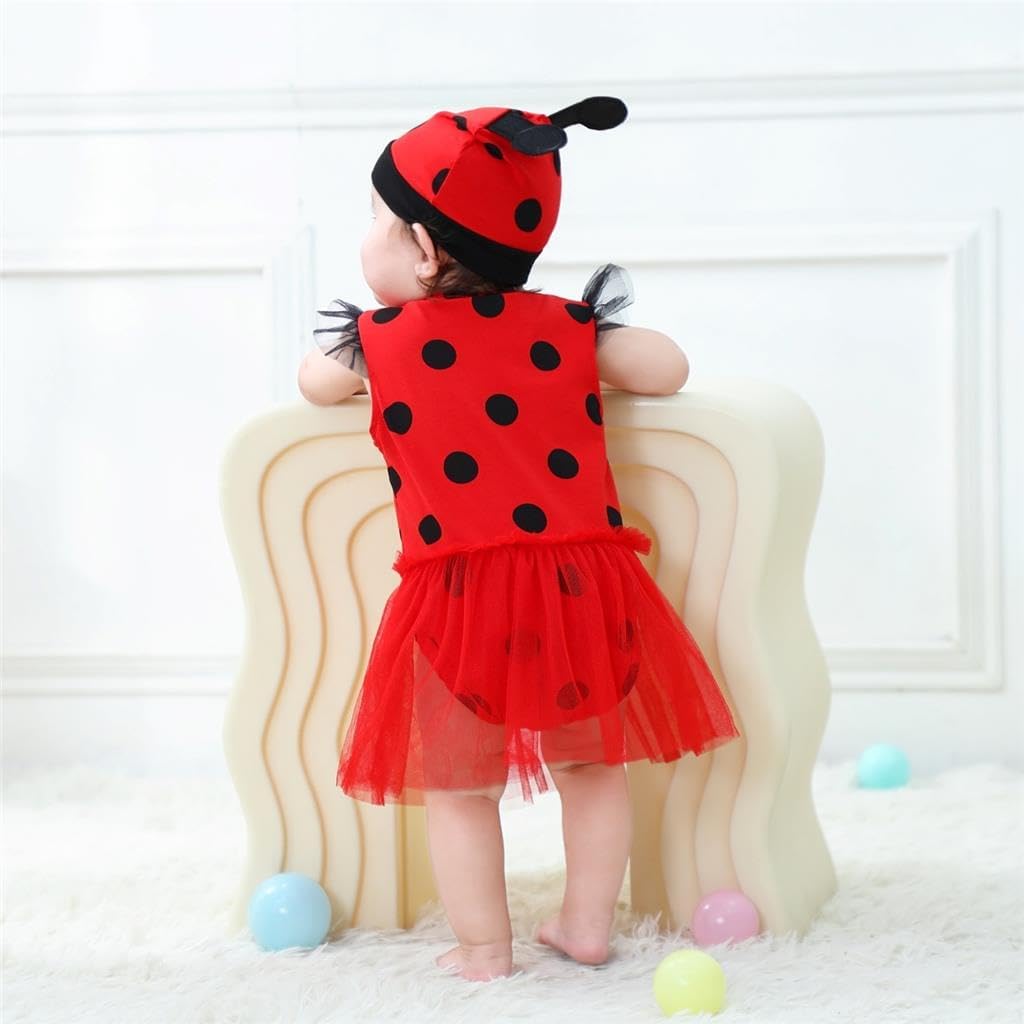 Lito Angels Gepunktetes Heldinnenmädchen Gepunktetes Heldinnenmädchen Kostüm Kleid für Baby Mädchen,