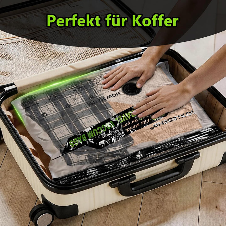 BoxLegend Vakuumbeutel für Kleidung Reise mit Kabelloser Pumpe, Vakuumbeutel 10er Set (4x 40x50cm, 3