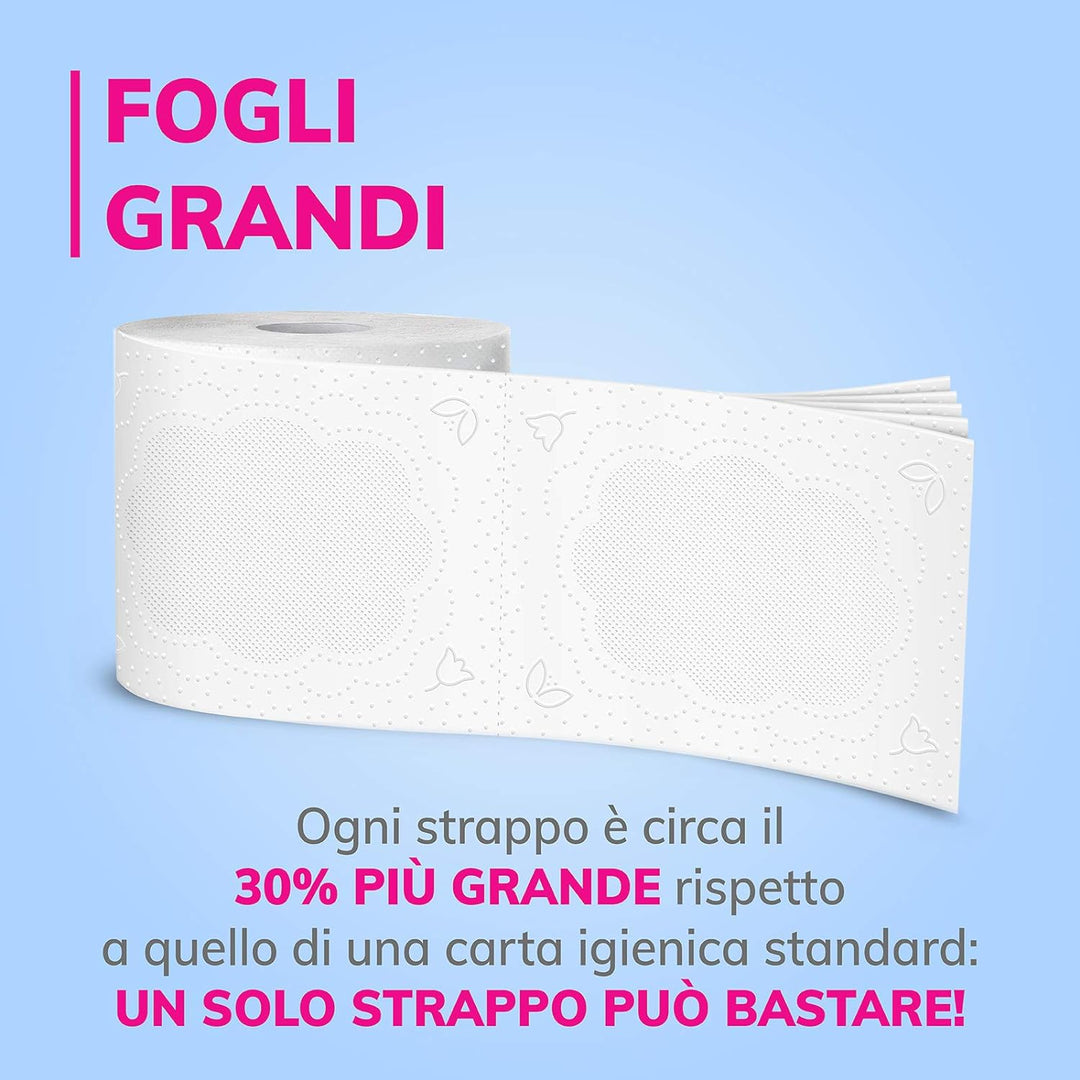 Foxy Baumwolle, Toilettenpapier, 5 Schleier, 56 Rollen, 120 Rollen, extra grosse Blätter, mit echten