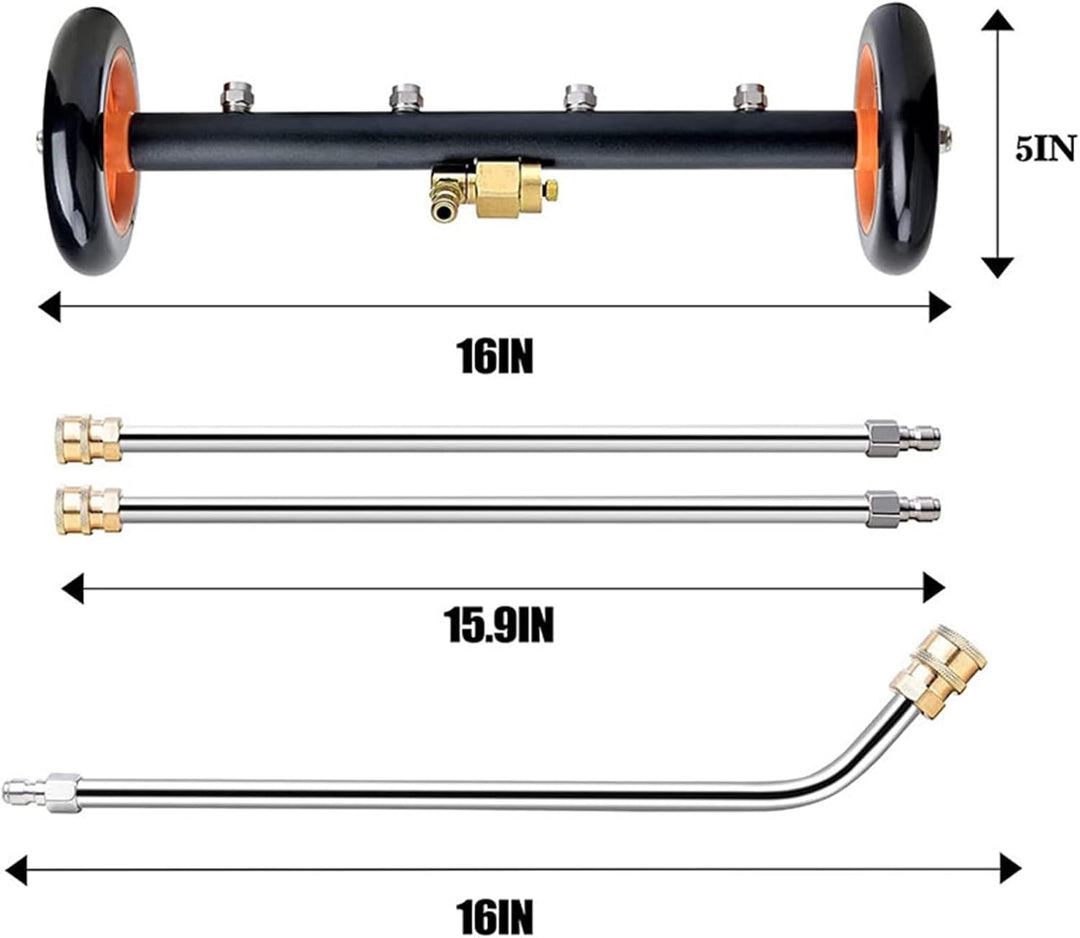 Unterbodenwaschanlage, 2- in- 1 Power Washer Unterbodenreiniger, Wasserbesen für Unterboden Autowäsc
