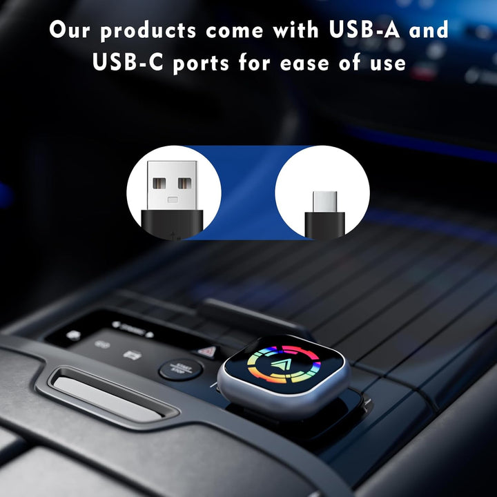 Wireless Carplay Adapter, 2 in 1 Android Auto&Carplay Wireless Adapter, Upgrade auf kabelloses CarPl