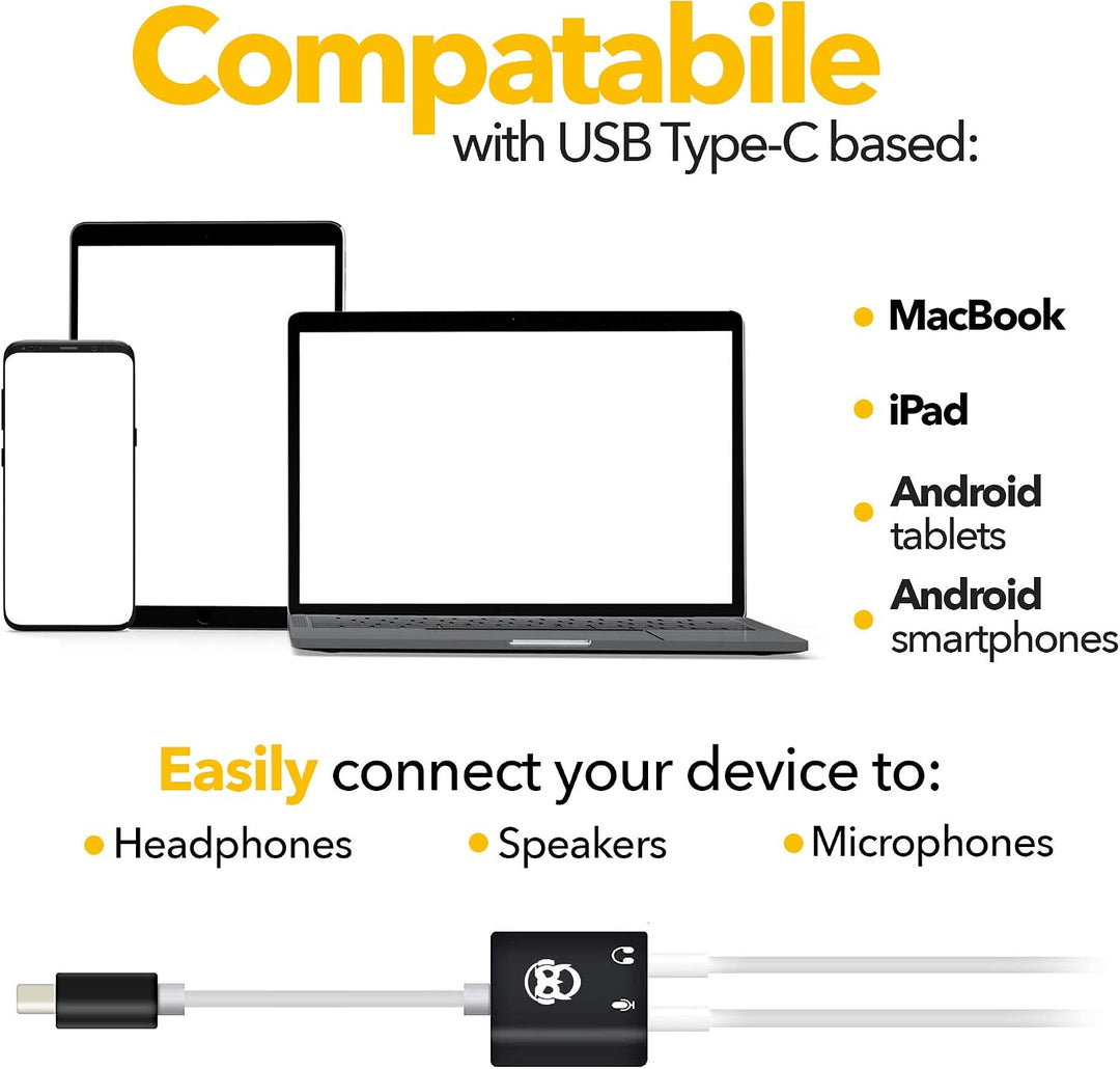 Powerdewise Typ-C USB-Mikrofon, Lavalier-Ansteckmikrofon, omnidirektional, mit Soundkarte, entworfen