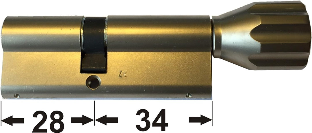 ABUS EC660 ECK660 Profil-Knaufzylinder Länge (a/b) Z28/K34mm (c=62mm) mit 6 Schlüssel, mit Sicherung