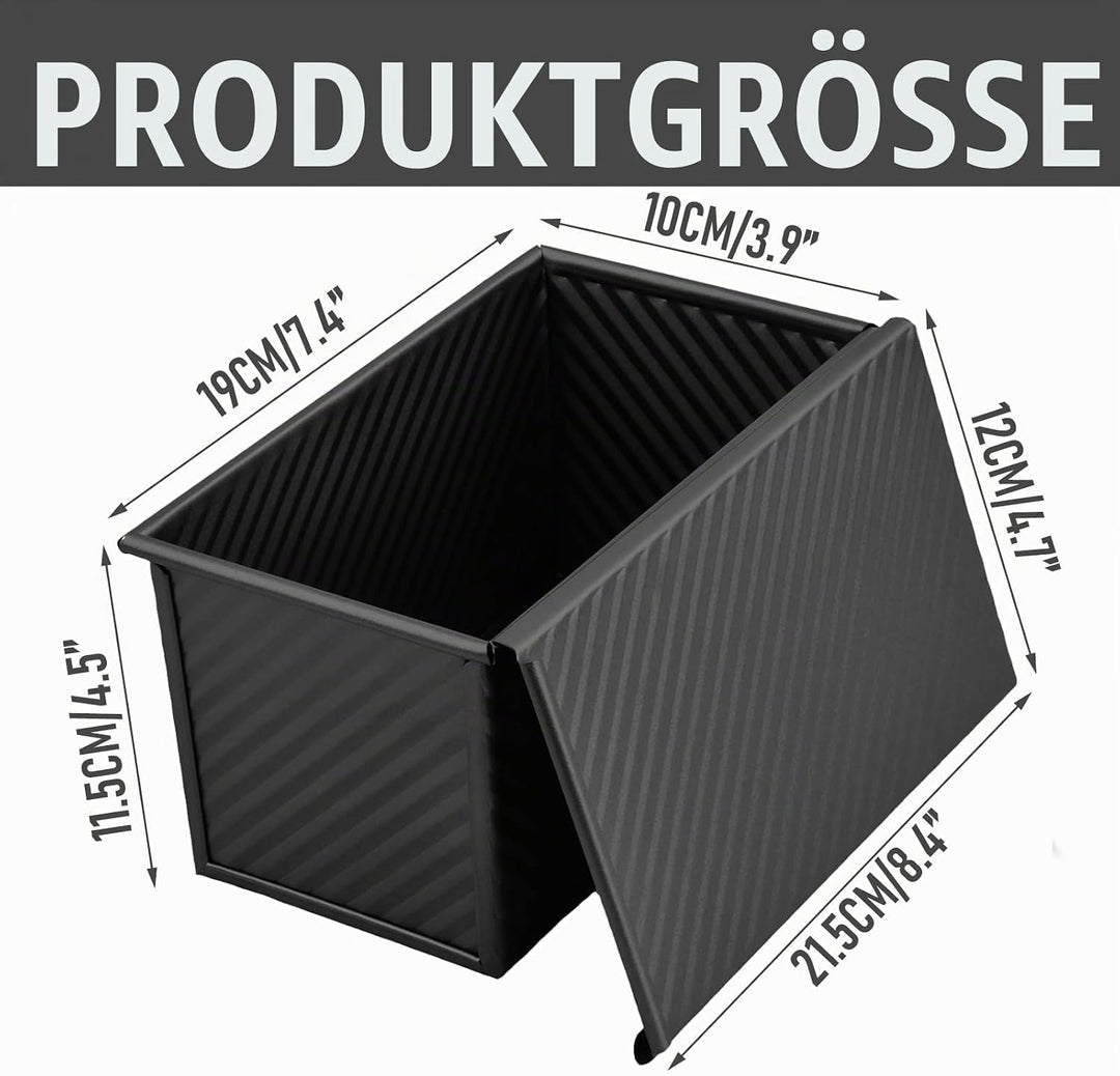 Toastbrot Backform mit Deckel, Laib Pfanne Brotbackform Kastenform, 450g Kastenform mit Belüftungslö