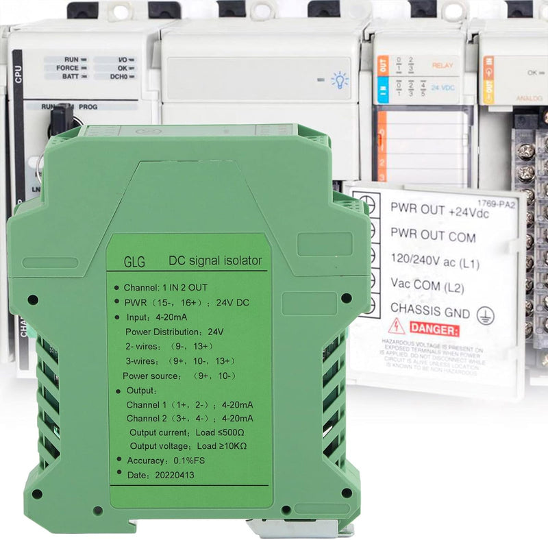 Fafeicy DC 24V Strom Signal Isolator Sender, 4-20mA SPS Detect Signal Conditioner, Eins-in-Eins-Ausg