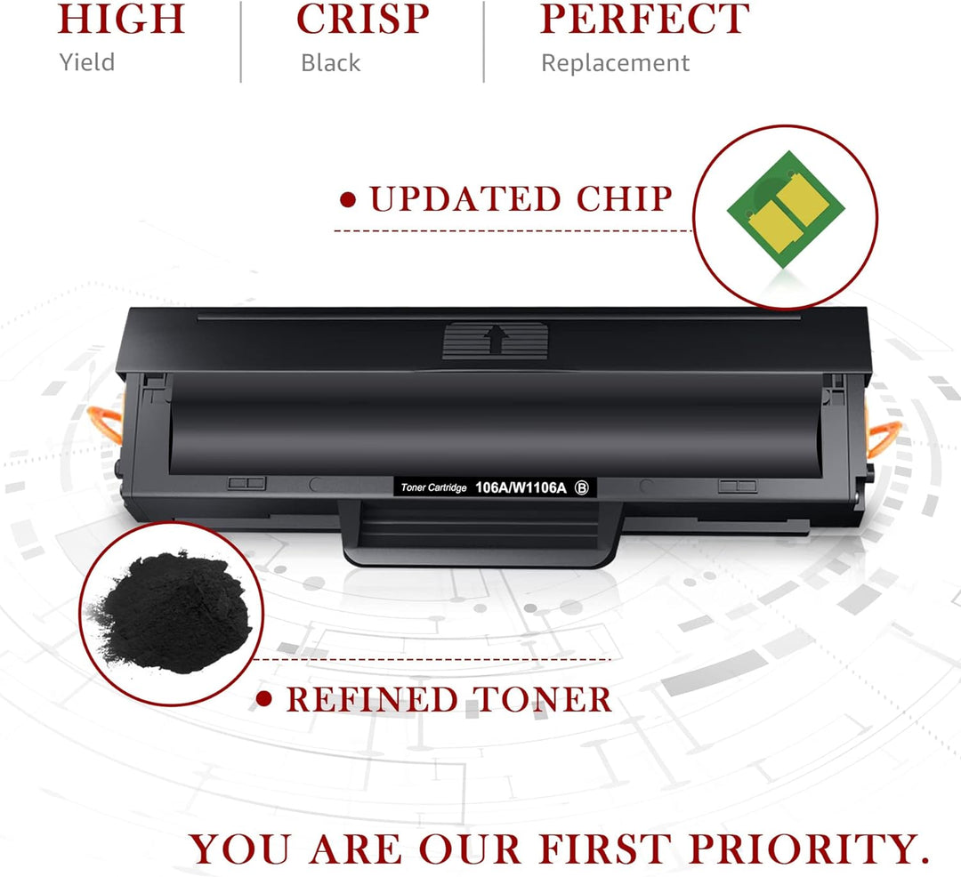 Toner Kingdom 106A Ersatz Kompatibel für HP 106A W1106A Tonerkartuschen für HP Laser 107a 107r 107w