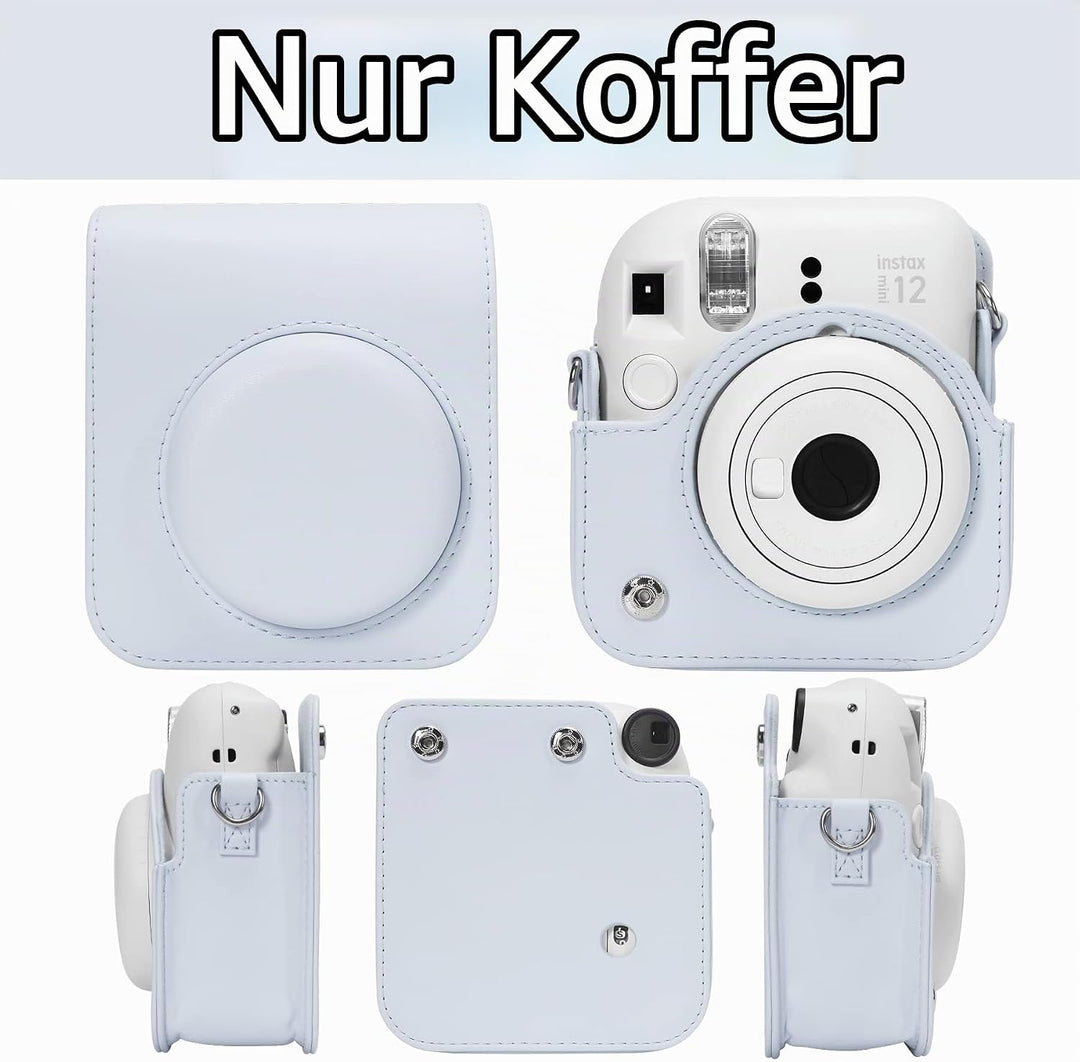 Aenllosi PU Leder Tasche Schutzhülle für Fujifilm Instax Mini 12/Mini 11 Sofortbildkamera Reisetasch