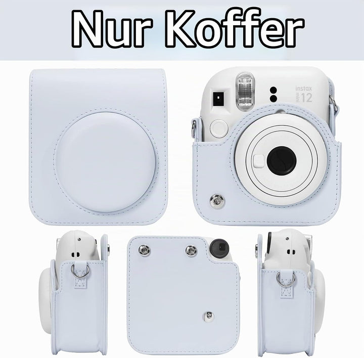 Aenllosi PU Leder Tasche Schutzhülle für Fujifilm Instax Mini 12/Mini 11 Sofortbildkamera Reisetasch