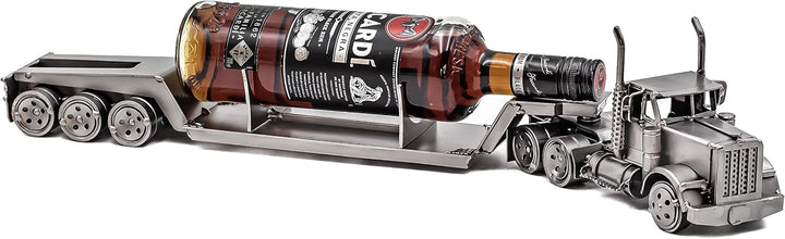 STEEMO Metallkunst Weinflaschenhalter Truck USA - LKW Tieflader - Deko-Weinhalter 62x12x10 cm
