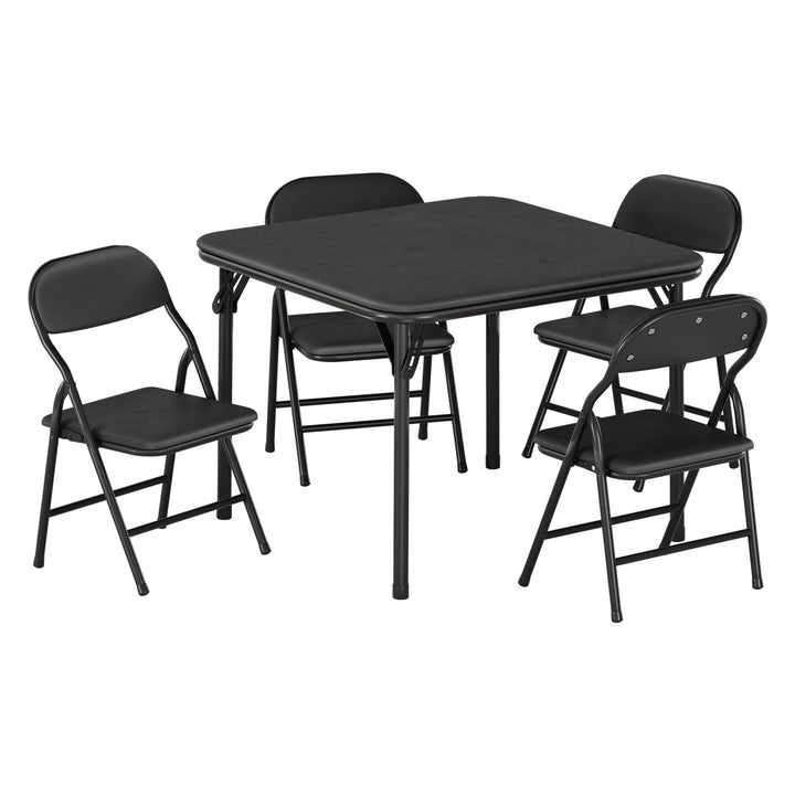 Zusammenklappbares Set für Kinder, quadratischer Tisch mit 4 gepolsterten Stühlen, Metallrahmen, ide