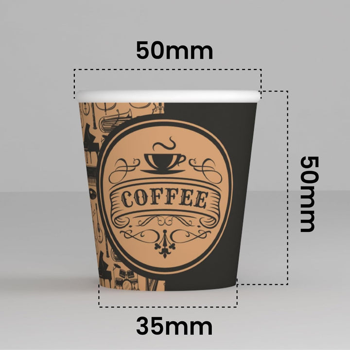 1000 Kaffeebecher aus Papier, 65 ml, PubCUP Mix Umweltfreundliche biologisch abbaubare Einwegbecher,