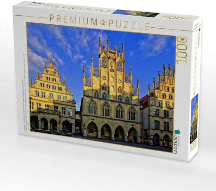 CALVENDO Puzzle Münster - Das Rathaus, EIN gotischer BAU aus der Mitte des 14. Jahrhunderts 1000 Tei