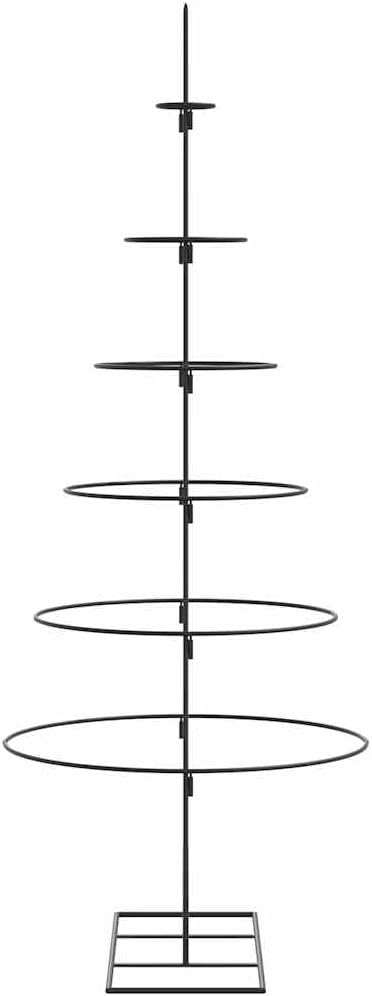 vidaXL Metall-Weihnachtsbaum für Dekorationen Schwarz 150 cm, Weihnachtsbaum, Metallbaum, Tannenbaum