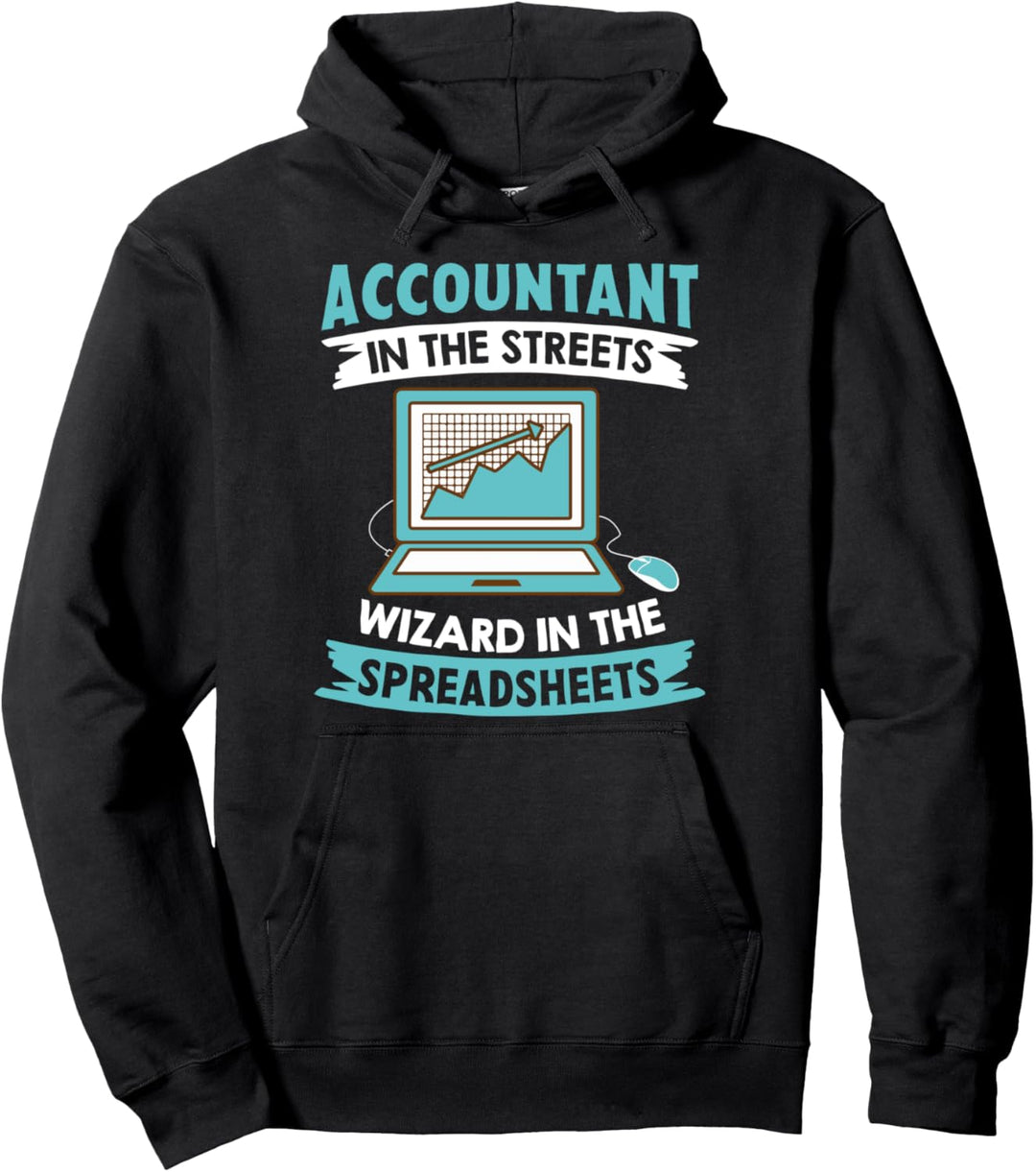 Wizard In The Spreadsheets - Funny Accountant Pun Pullover Hoodie