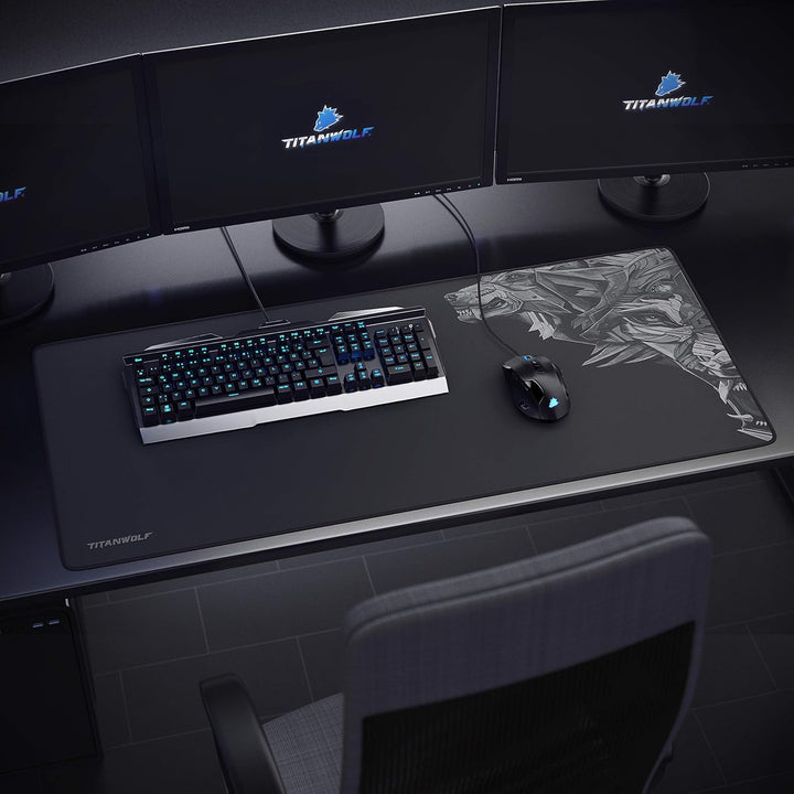 TITANWOLF XXL Speed Gaming Mauspad - 900 x 400mm - XXL Mousepad - Tischunterlage Large Size - mit Ti