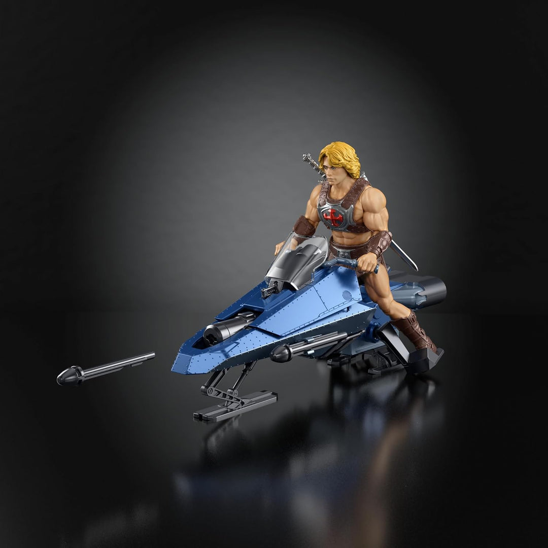 Masters of the Universe Fahrzeug und Figur massstabsgetreu 14 cm, He-Man und Sky Sled, detailgetreu