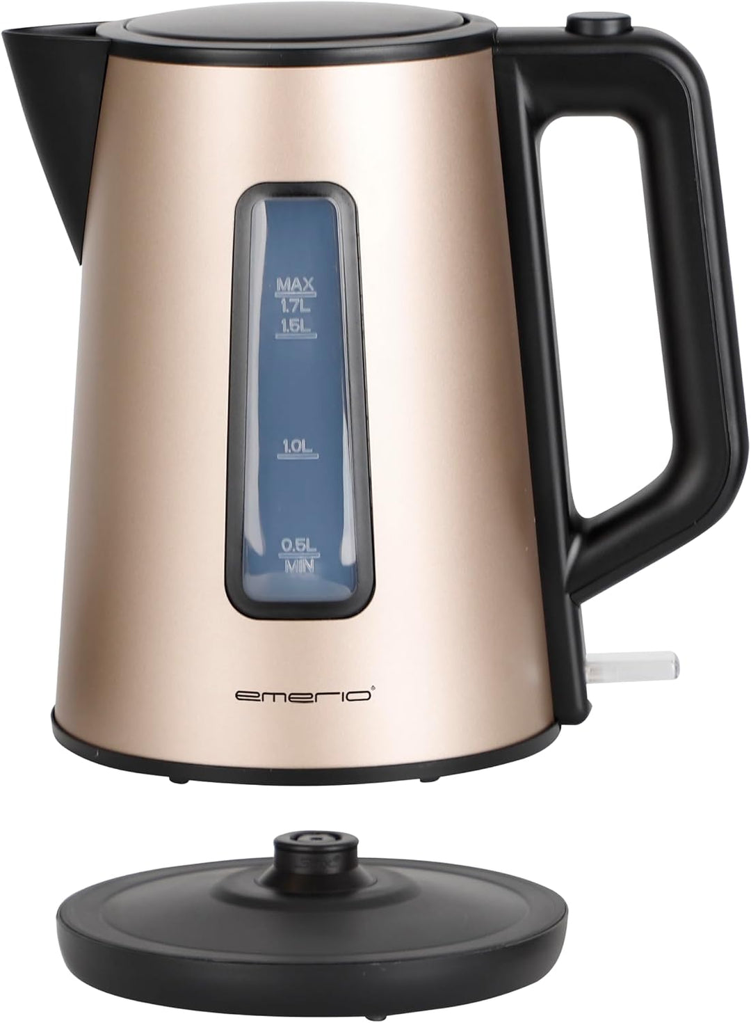 EMERIO Wasserkocher doppelwandiges Cool-Wall Gehäuse | 1.7L | Satin Edition | 2200W | Auto Off | Übe