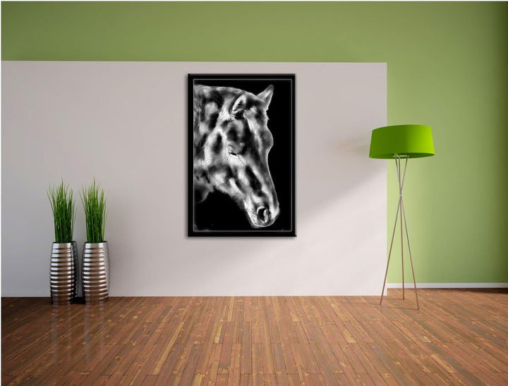 Pixxprint majestätisches Pferd als Leinwandbild/Grösse: 100x70 cm/Wandbild/Kunstdruck/fertig bespann