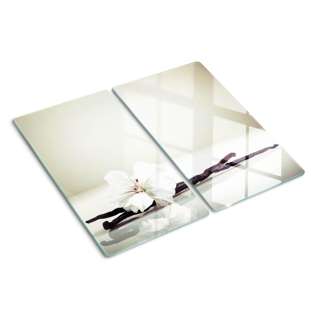 Glasschneidebrett 2x30x52 cm Antibakteriell 2 Stück Glasplatte für die Küche Rutschfest Silikonfüsse