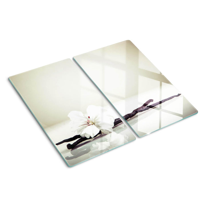Glasschneidebrett 2x30x52 cm Antibakteriell 2 Stück Glasplatte für die Küche Rutschfest Silikonfüsse