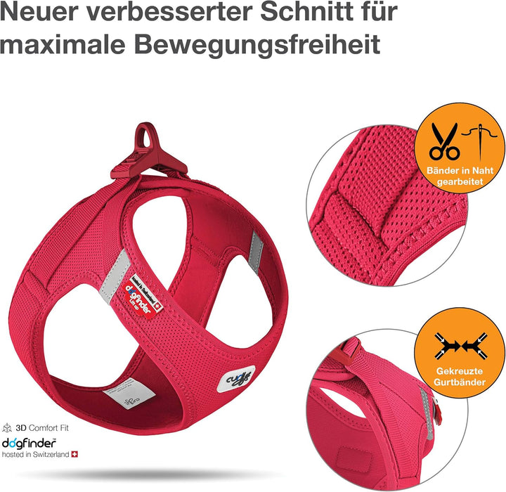 Vest Harness curli Clasp Air-Mesh Red M Rot M Einfarbig, Rot M Einfarbig