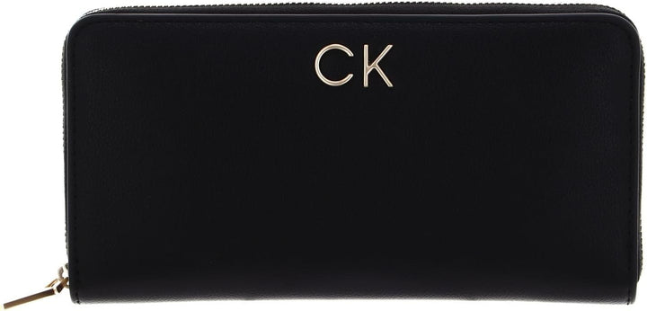 Calvin Klein RE-Lock Z/A Wallet LG PBl, Damen Geldbörsen, Ck Black,