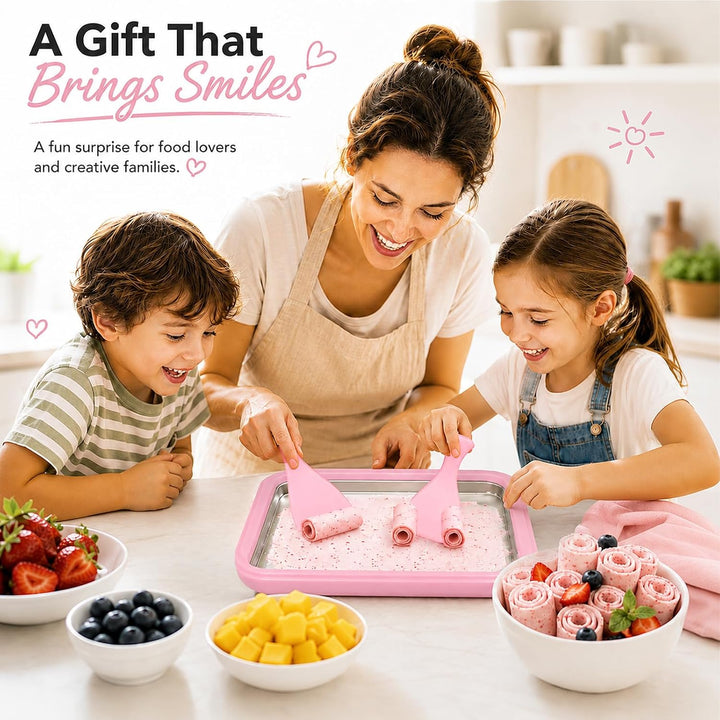 Eisplatte zum Eis Machen, Kommt mit 2 Spateln Ice Cream Machine, Ice Rolls Maschine, Eisenrollmaschi