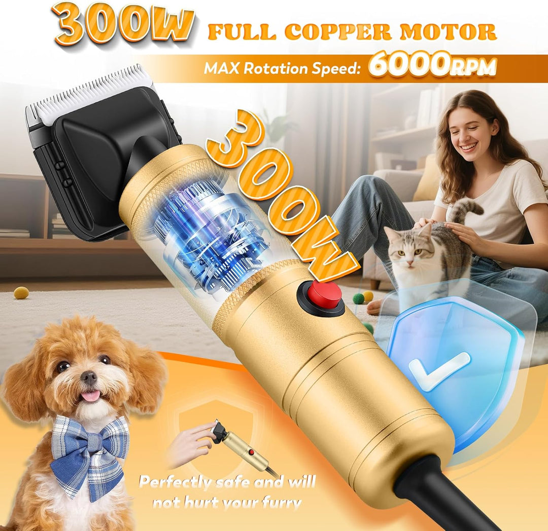 Moongiantgo 300W Hundeschermaschine, Tierhaarschneidemaschine, 2000-6000RPM Geschwindigkeitsregelung