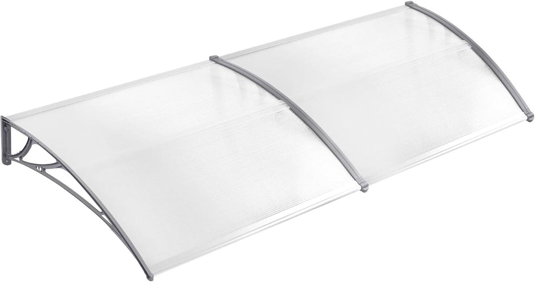NAIZY 300 x 100cm Vordach für Haustür Pultbogenvordach Überdachung Haustür aus Polycarbonat und Alum