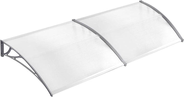 NAIZY 300 x 100cm Vordach für Haustür Pultbogenvordach Überdachung Haustür aus Polycarbonat und Alum