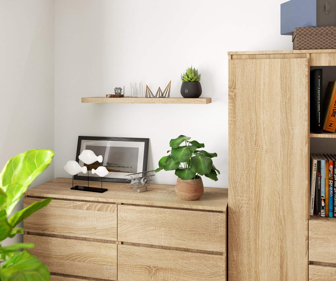AKORD Wandregal PS-4 80 cm | Bücherregal Spielzeug Blumen Dekorationen | für Wohnzimmer Schlafzimmer