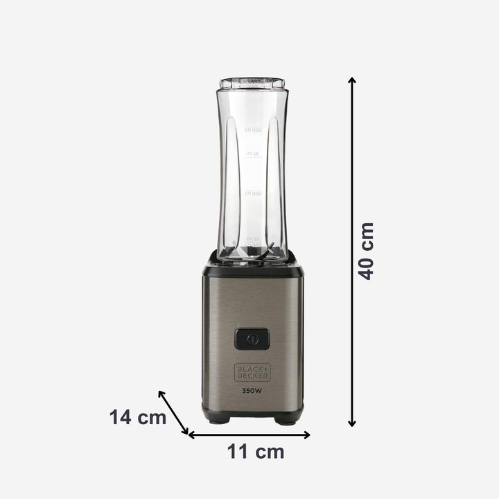 BLACK+DECKER BXJBA350E - Standmixer, Puls-Funktion, Gefäss aus Kunststoff mit 1,5 l, 4-schneidige Ed