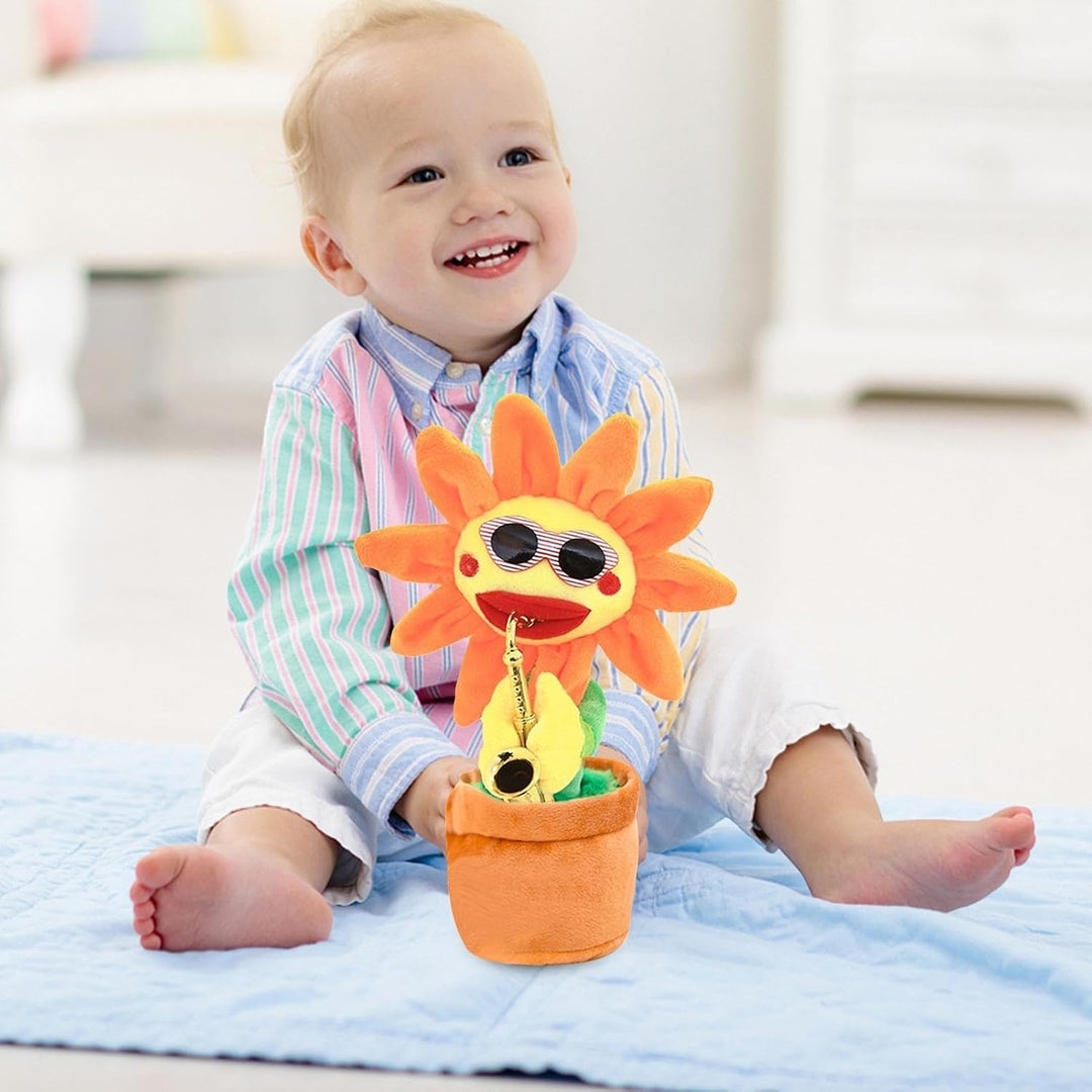 Tanzende Sonnenblume, Singende Tanzende Sonnenblume, Leuchtender Blumenplüsch Wiederholt, was Sie Sa