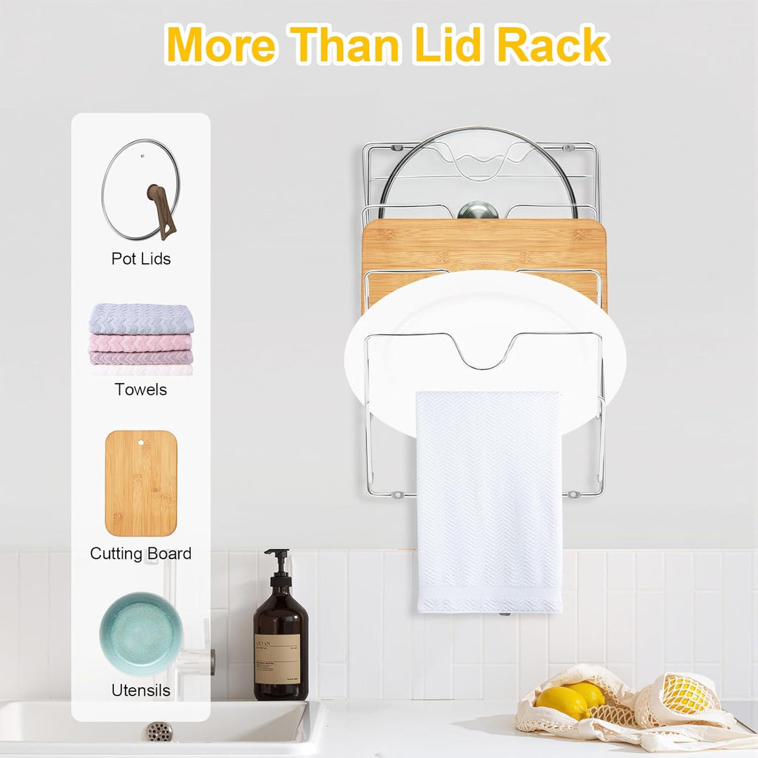 Wandmontiertes Topfdeckelregal, Wandhalterung Pfannendeckel Halter Regal Deckelhalter Wand Küche für