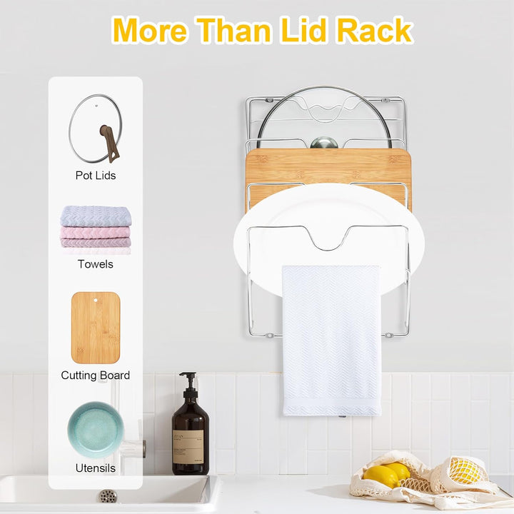 Wandmontiertes Topfdeckelregal, Wandhalterung Pfannendeckel Halter Regal Deckelhalter Wand Küche für