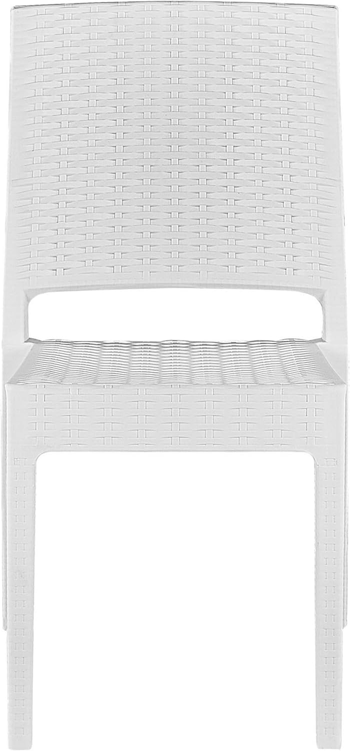 Gartenstühle im 2er Set in Rattanoptik aus Kunststoff weiss Fossano