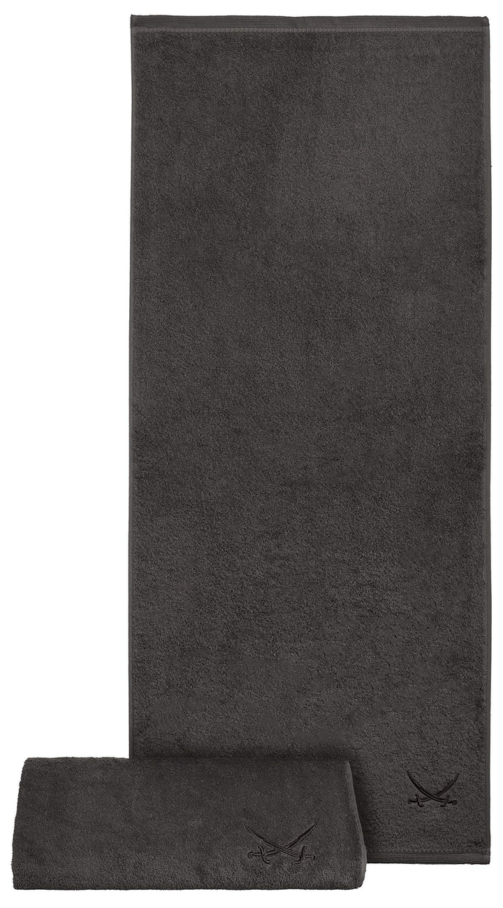 Sansibar Badetuch 2er Set 90x180 cm 100% Baumwolle mit gesticktem Säbel Logo Strandtuch Saunatuch An
