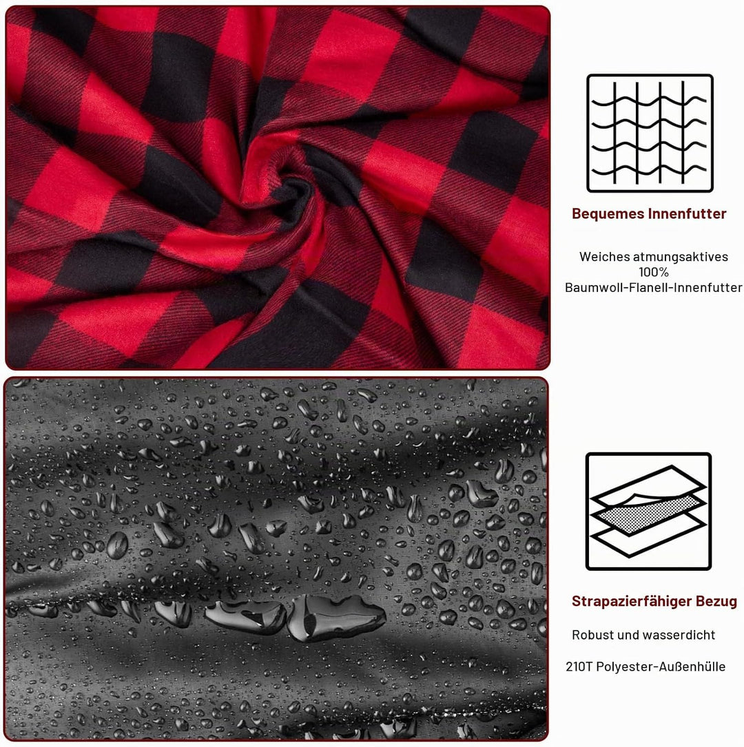 Doppelschlafsack 2 Personen 230x150cm – Flanell-Deckenschlafsack | Weiches Flanell-Futter, wasserdic