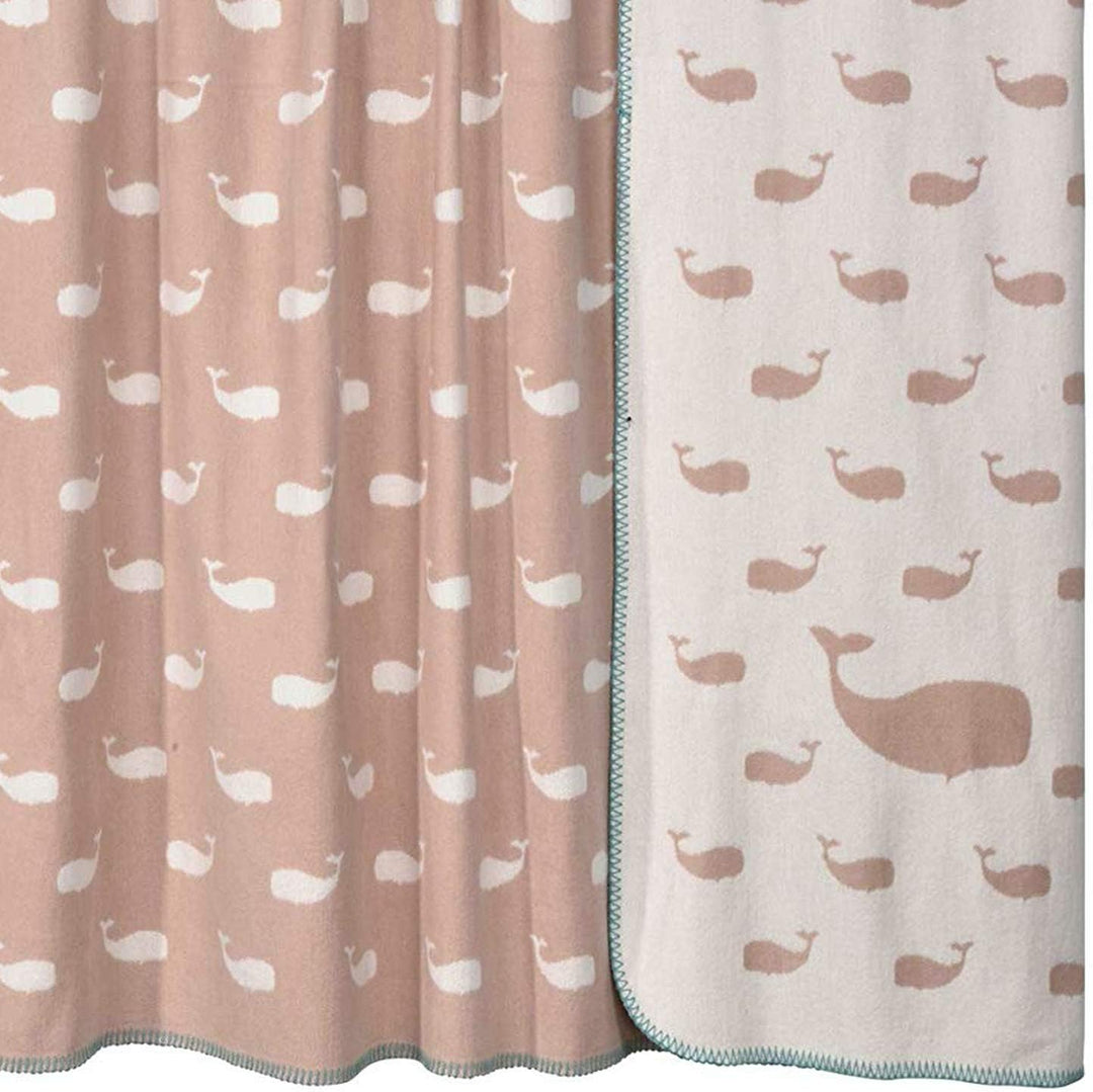 pad - Whale - Decke/Babydecke - Materialmix - Pink/Weiss - 75 x 100cm