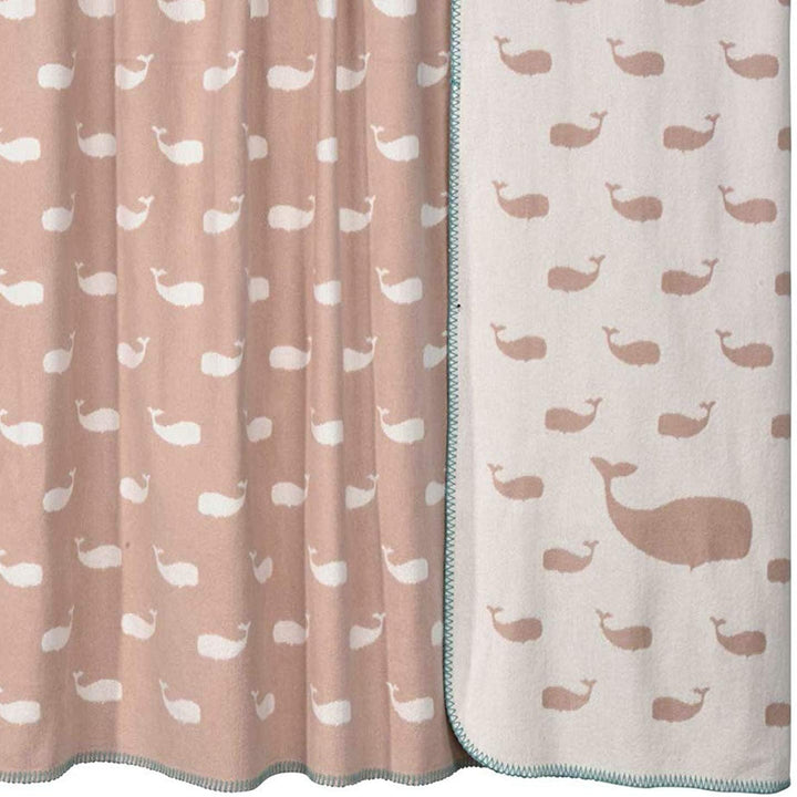 pad - Whale - Decke/Babydecke - Materialmix - Pink/Weiss - 75 x 100cm