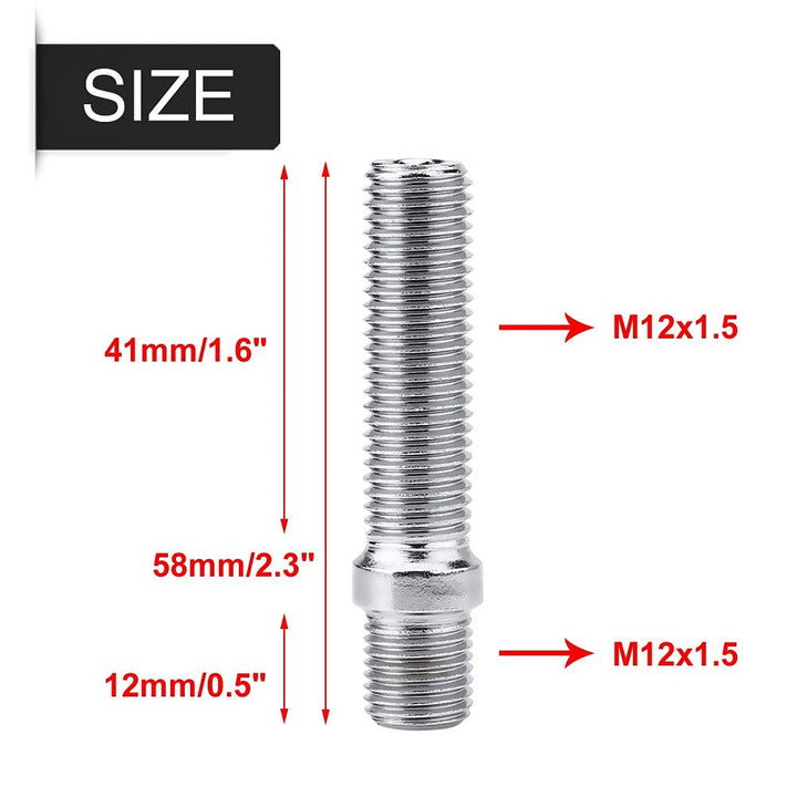 Wheels Stud, 20pcs 57mm Extended Wheels Stud Conversion Wheels Bolzen konvertierung 12x1,5 auf 12x1,
