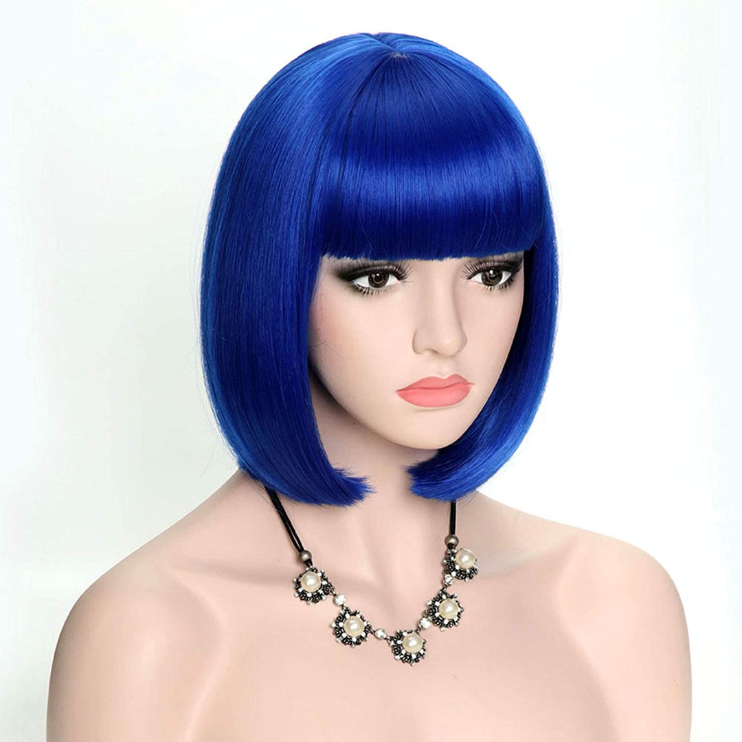 YEESHEDO Damen Kurze Bob Haar Perücken Gerade mit Pony Bunte Glatte Hitzeresistente Synthetische Per
