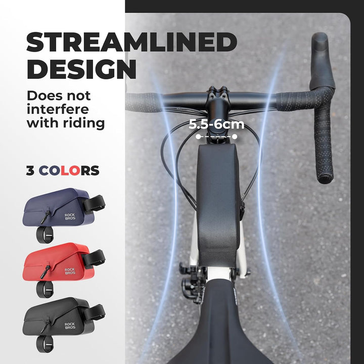 ROCKBROS Fahrrad Oberrohrtasche 100% Wasserdicht mit magnetischem Deckel Fahrradrahmentasche Dreieck