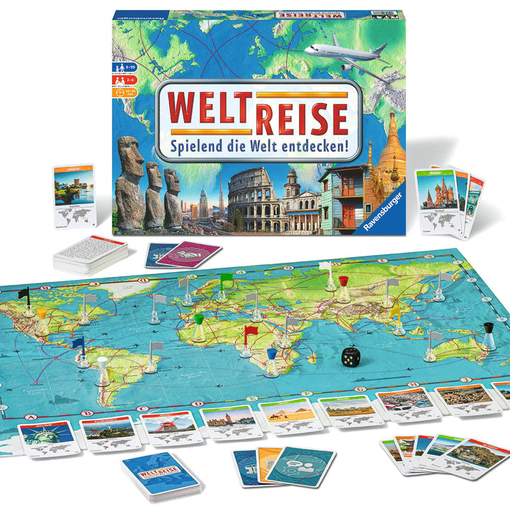 Ravensburger Familienspiel 26888 - Weltreise - Familienklassiker ab 8 Jahren - Gesellschaftsspiel, R