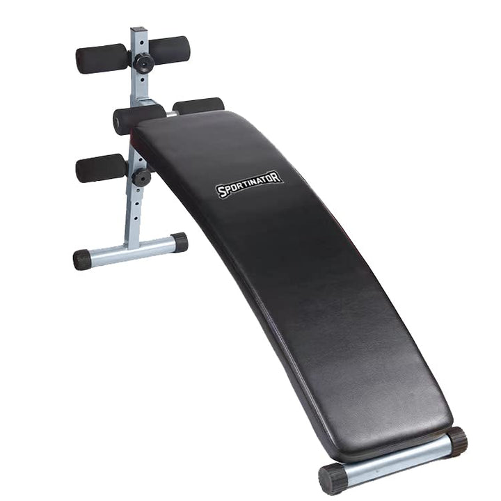 SPORTINATOR® Sit Up verstellbare Trainingsbank mit abwischbarem Kunstlederbezug, drei Halterungen, i