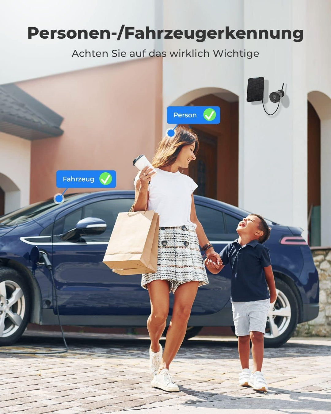 Reolink 2K 3MP Überwachungskamera Aussen Akku, Solar WALN IP Kamera Outdoor mit Person/Fahrzeugerken