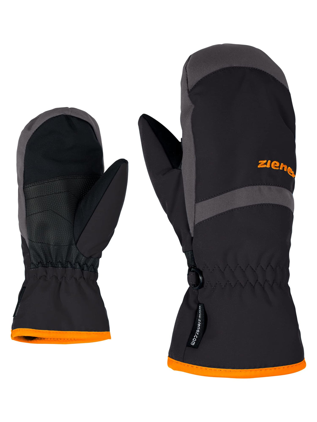 Ziener Kinder LEJANOS AS Ski-Handschuhe/Wintersport | Wasserdicht, Atmungsaktiv 3 black/graphite, 3