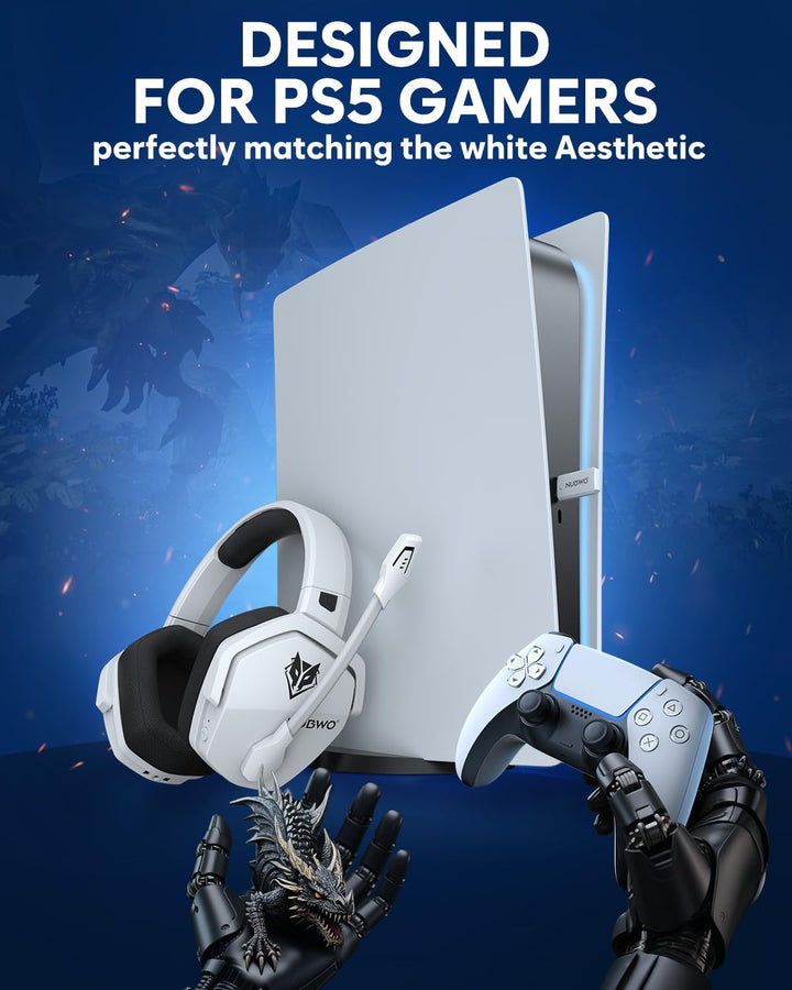 NUBWO G06 Wireless Gaming Headset für PS5, PS4, PC, Rauschunterdrückung über Ohr-Gaming-Kopfhörer mi